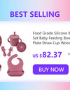 BPA Free Silicone  Feeding Set Sucker Bowl Dinning Plate Straw Cup Spoon Forks for s  Tableware  Dishes