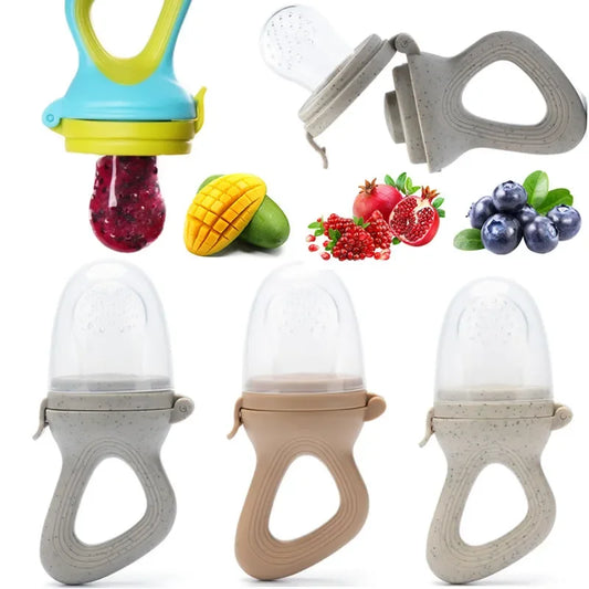 Silicone  Fruit Feeder with Cover  Nipple Fresh Food Vegetable Supplement Soother Nibbler Feeding Teething Pacifier