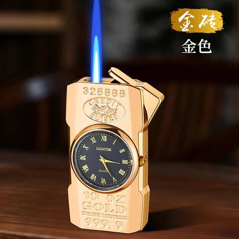 Personalized Quartz Dial Direct Flame Inflatable Lighter, Embossed Pattern To Give Boyfriend Exquisite Gifts, Cigarette Lighter