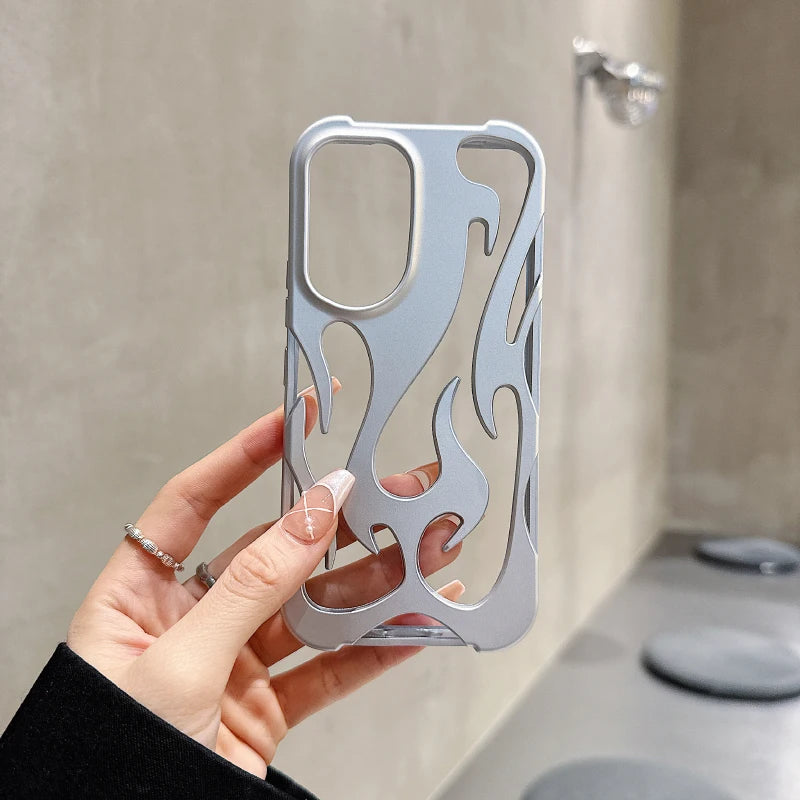 Plating Solid Color Matte Hollow Out Heat Dissipation Phone Case For Samsung S24 Ultra S23 Ultra Cover