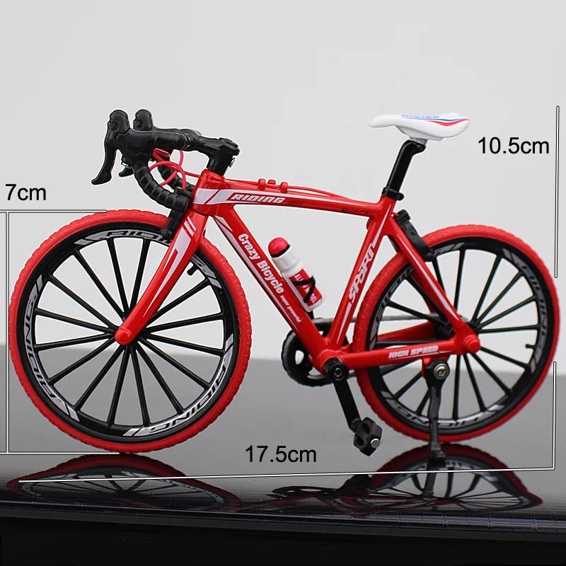 Diecast Metal Bicycle Model 1:10 Scale City Folded Road Race Cycling Mini Bike for Collection Friend Children Gift Boys Toys