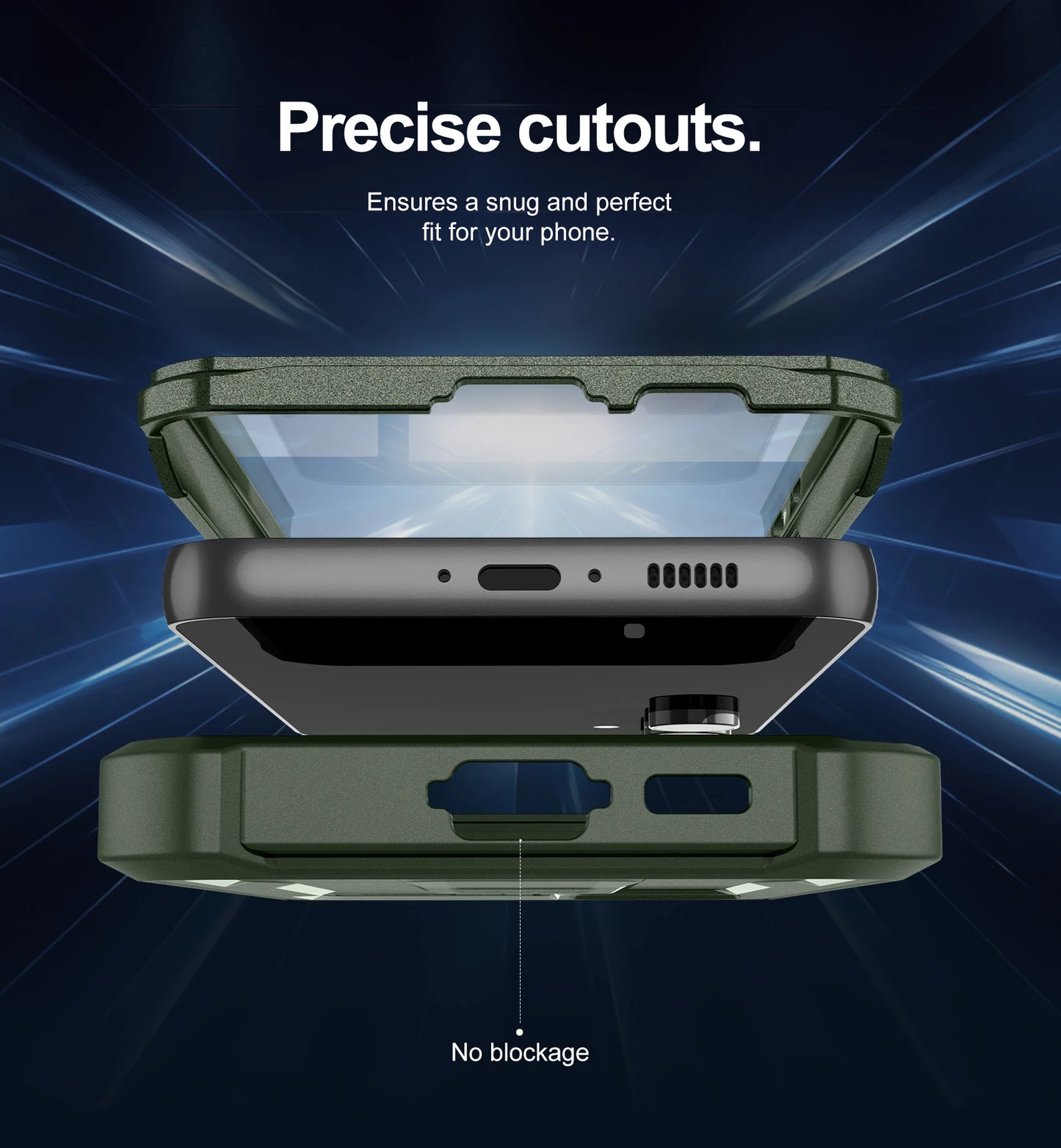 For Samsung Galaxy S23 FE 360 Full Body Bumper Military Grade Armor Shockproof Shell Case Bracket with Built in Screen Protector