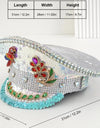 White Steampunk Rhinestone Captain Hat for Burningman Festival Woman, Vintage Military Cap for Man New Designs