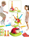 3 in 1 Ladybug Multifunction Exercise Machine Kids Jump Toss Toys Rocket Launcher Rope Sports Game Outdoor Educational Toy Gifts