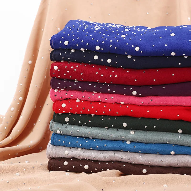 Chiffon Hijabs Scarf Turbans High Quality Chiffon Shawls For Muslim Veil Islamic Malaysian Women Veil Hijabs Scarf Long Shawls