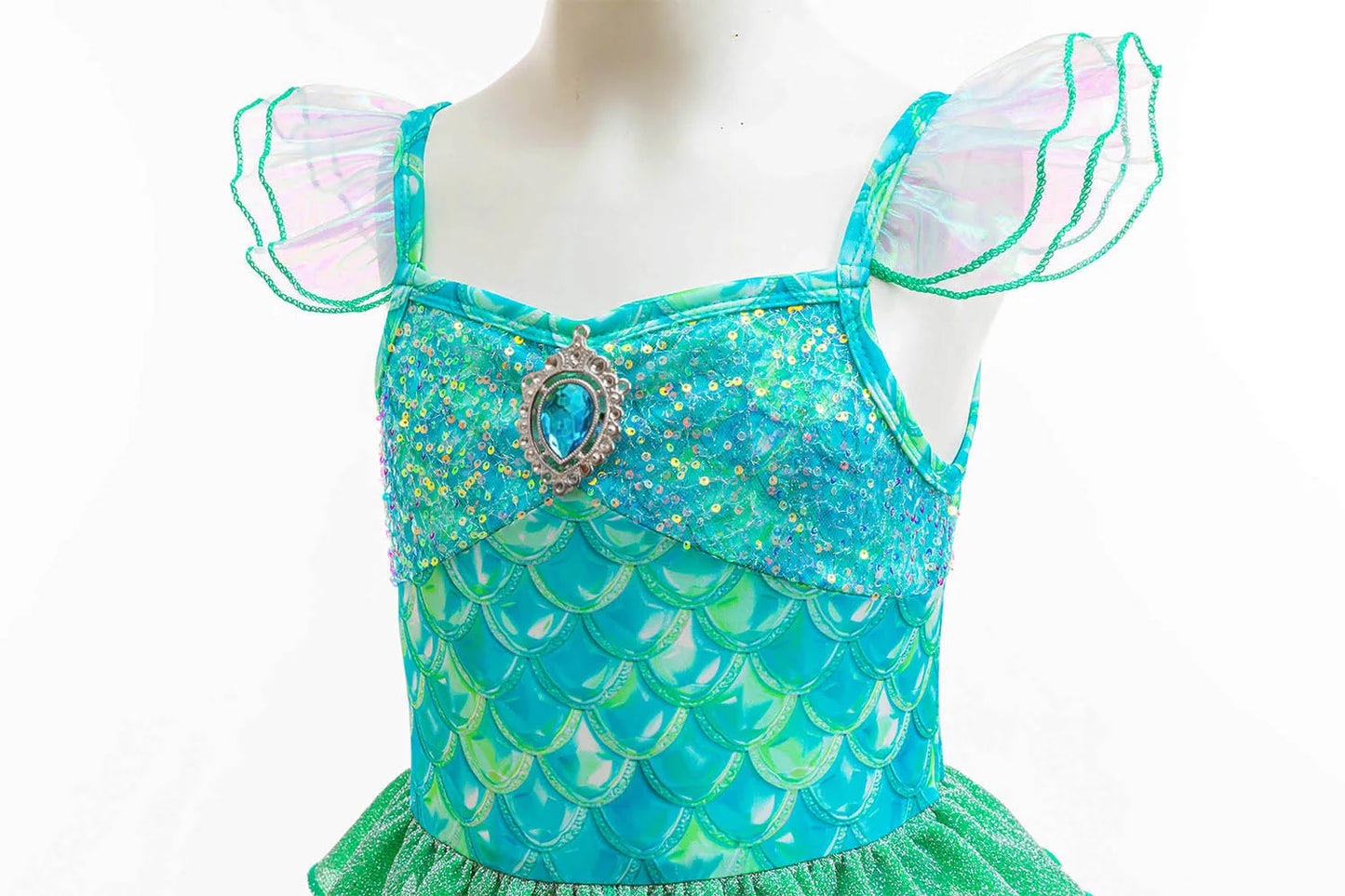 Ariel Mermaid Dress Gown Fashionable Princess Roleplay Costume for Girls