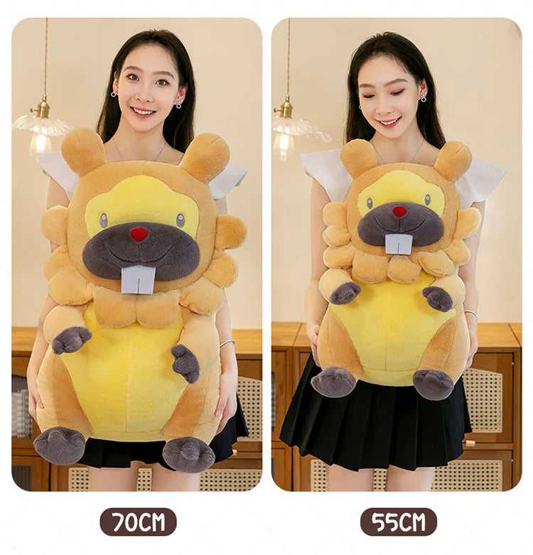 70cm Kawaii Pokemon Bidoof Plush Toy Bidoof Stuffed Doll Sleeping Pillow Cute Plushie Kids Birthday Gift for Children Wholesale