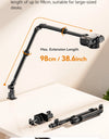 Camera Desk Setup Stand Adjustable Desk Mount with Holding Arm Max Load 2KG for Mirrorless Camera Microphone