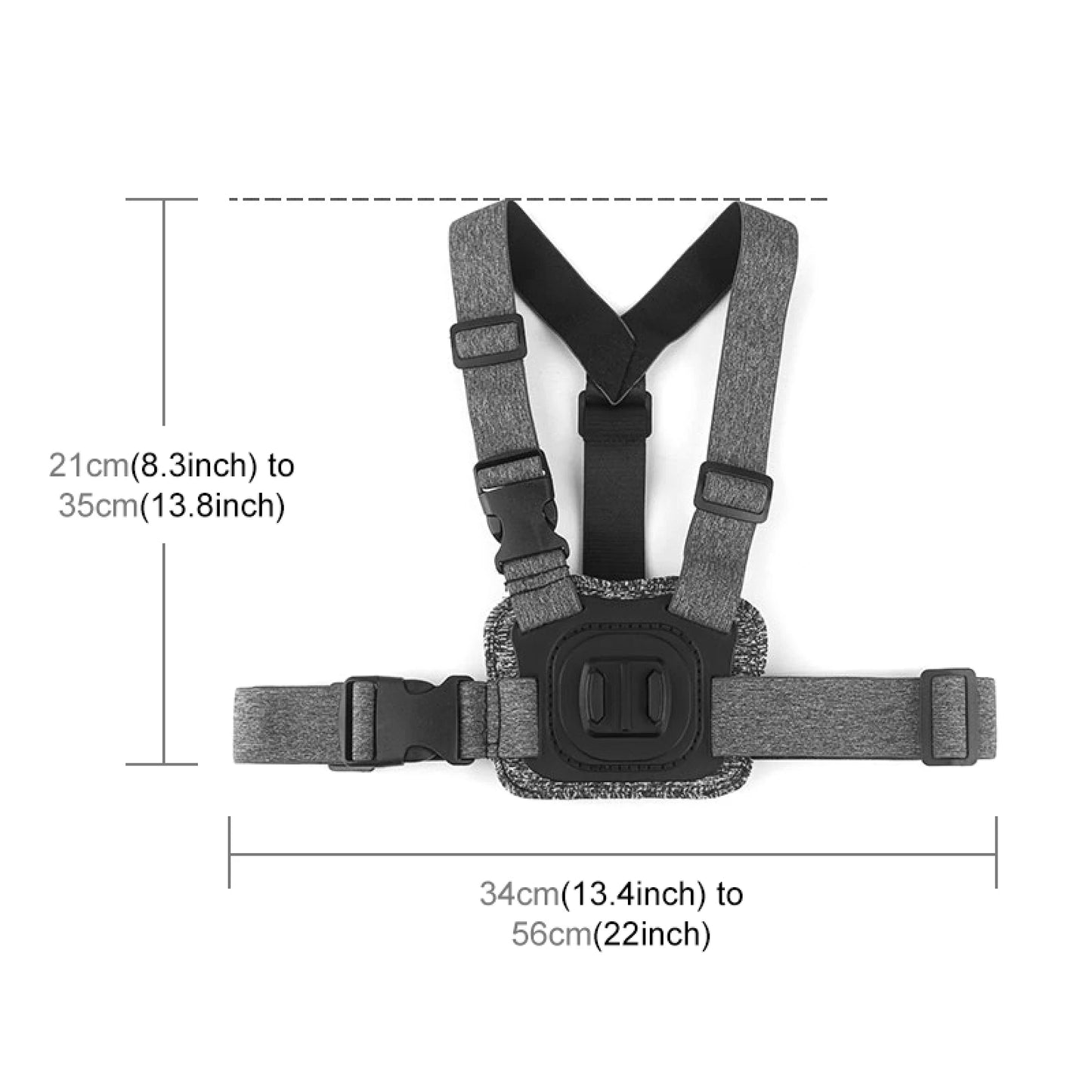 Adjustable Body Mount Belt Chest Strap with J Hook Mount & Long Screw & Phone Clamp for iPhone for Gopro Action Camera