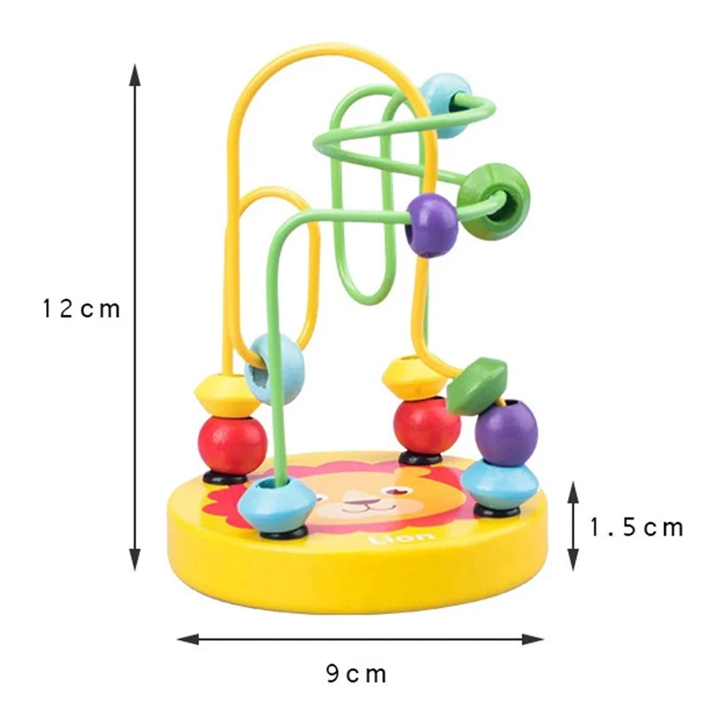 Montessori Wooden Toys Circles Bead Wire Maze Roller Coaster  Early Educational Puzzles Toy for  1 2 3 Years