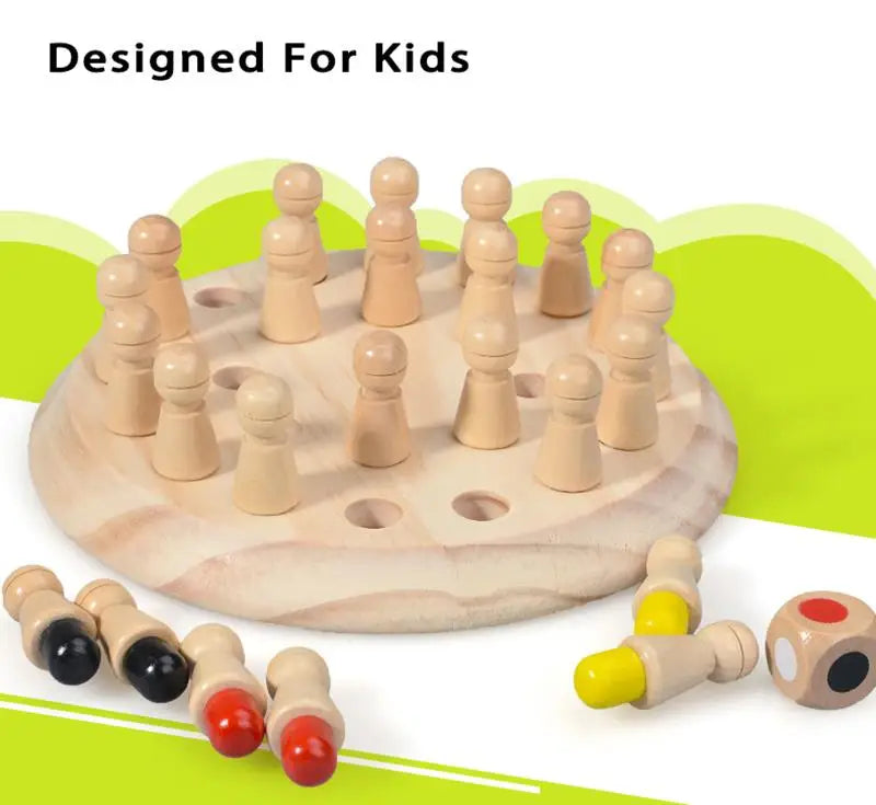 Wooden Colour Memory Matching Board Game