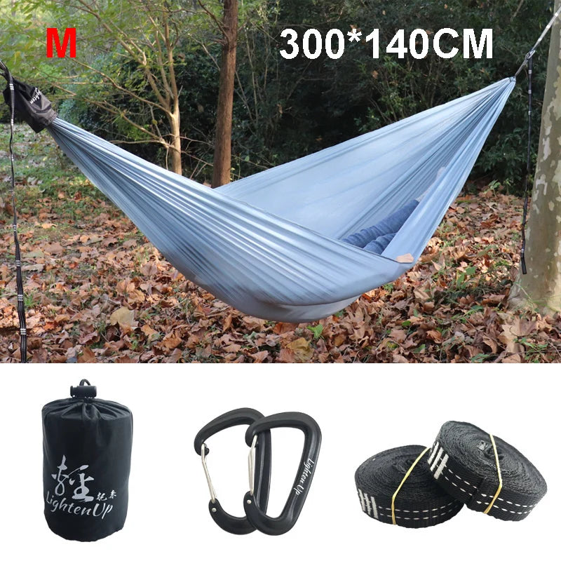 300*140cm Ultralight Hammock 380T (20D) New Parachute Nylon Single Shelter For Hiking Riding And Camping