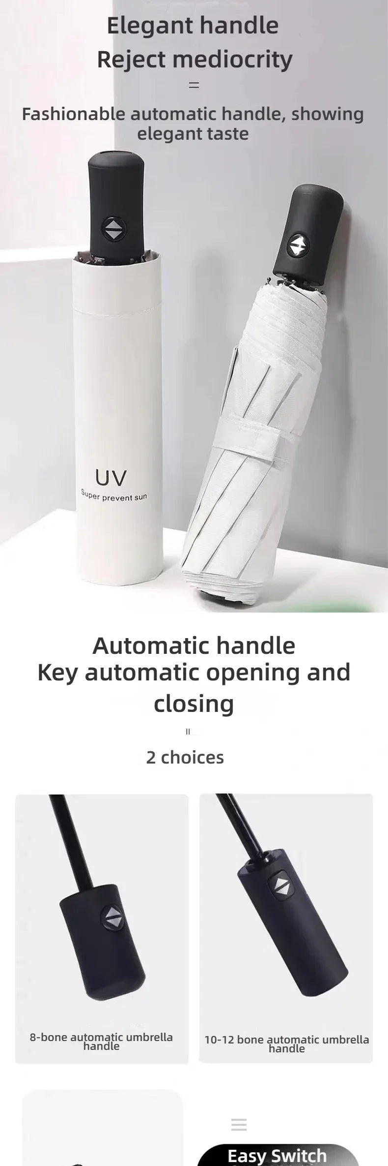 1 fully automatic travel camping outdoor sunscreen umbrella for women's umbrellas, sun umbrella for both sunny and rainy use, bl