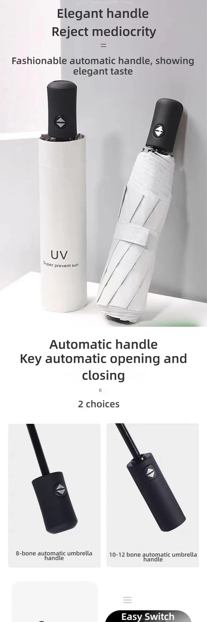 1 fully automatic travel camping outdoor sunscreen umbrella for women's umbrellas, sun umbrella for both sunny and rainy use, bl