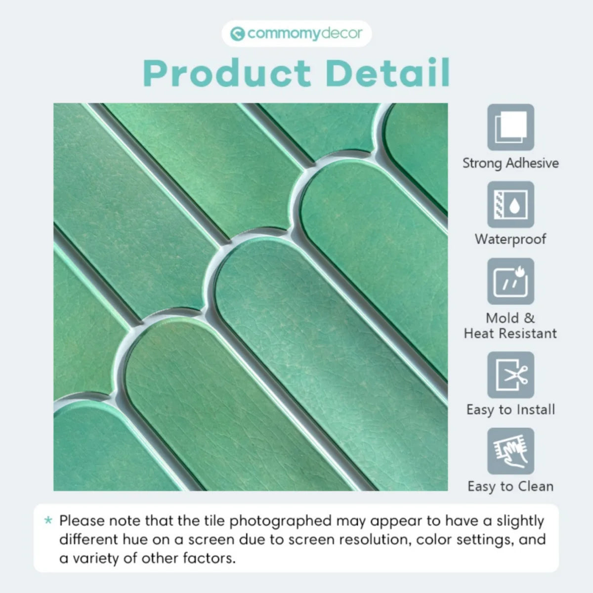 1/10pcs 3D Peel and Stick Green Tile 3D Tile Sticker Bathroom Wall Tile Kitchen Tile Backsplash Self Adhesive Wall Panel 30x30cm