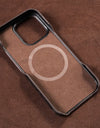 for Magsafe Case for iPhone 15 16 Pro Max 16Pro Retro Luxury Full Grain Cowhide Genuine Oiled PULL-UP Leather Magnetic Cover