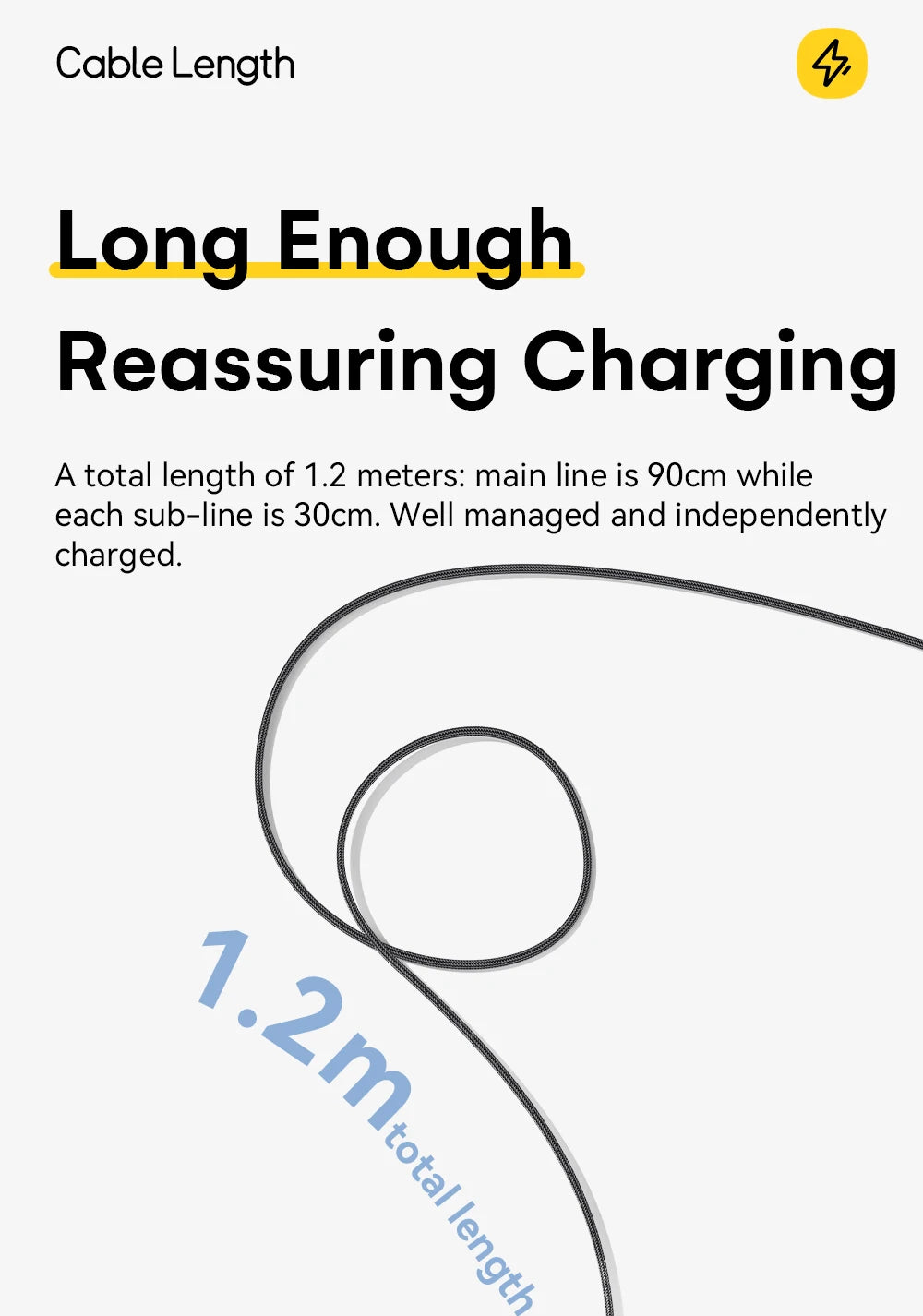 2-in-1 USB-C to USB-C + Lightning PD 100W Fast Charging Cable