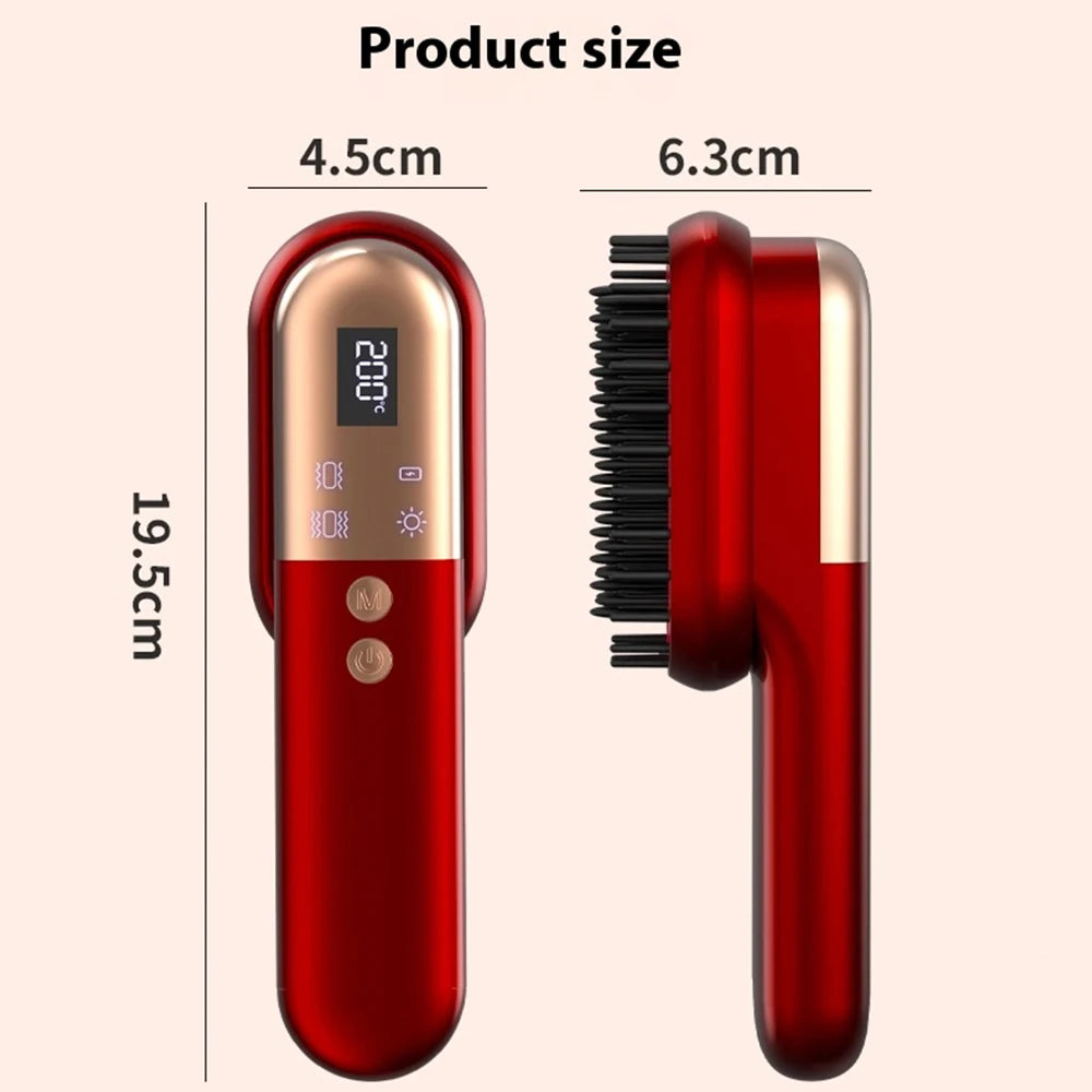 Wireless Straight Hair Comb Multi Functional Electric Head Massage Comb with Vibration Massage Function Hair Straightener