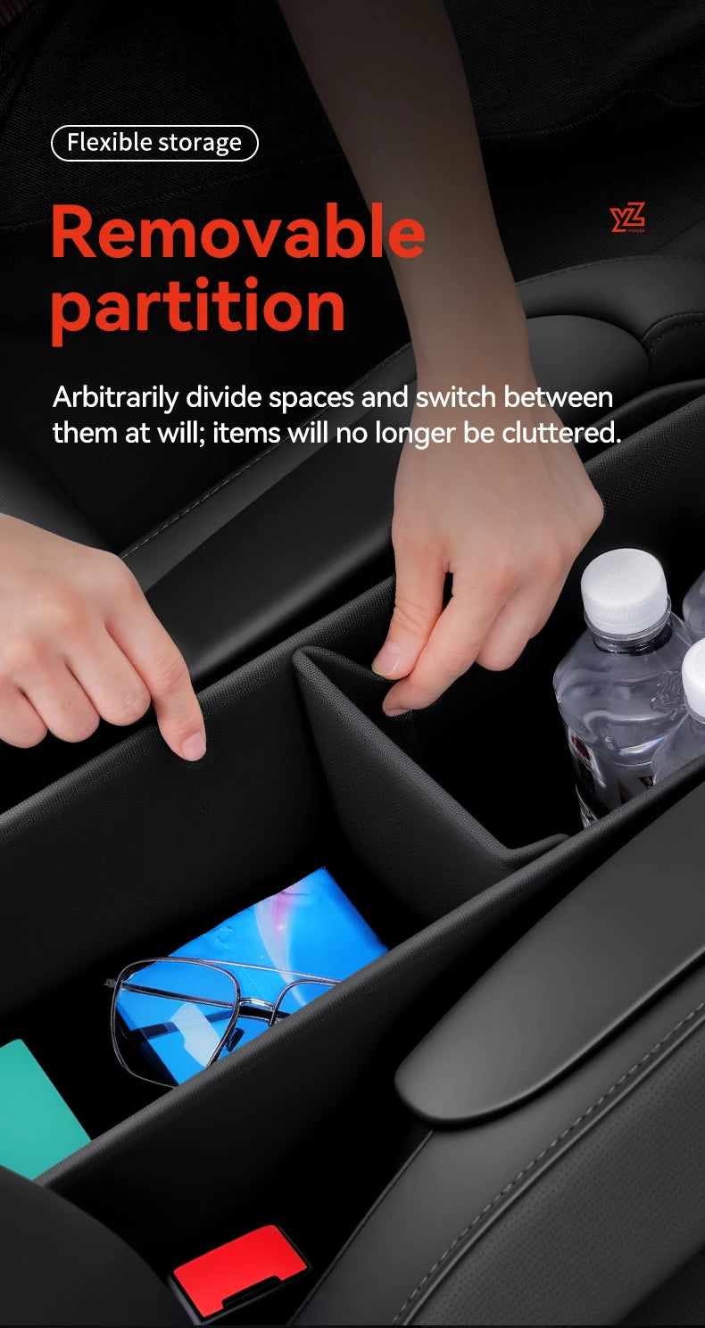 Second Row Aisle Storage Box for Tesla Model YL 6 Seater Multi Purpose Interior Organizer