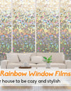 Heat Control Rainbow Window Vinyl Security Window Tinting Sun Protection Film Non Adhesive Window Stickers Stained Glass