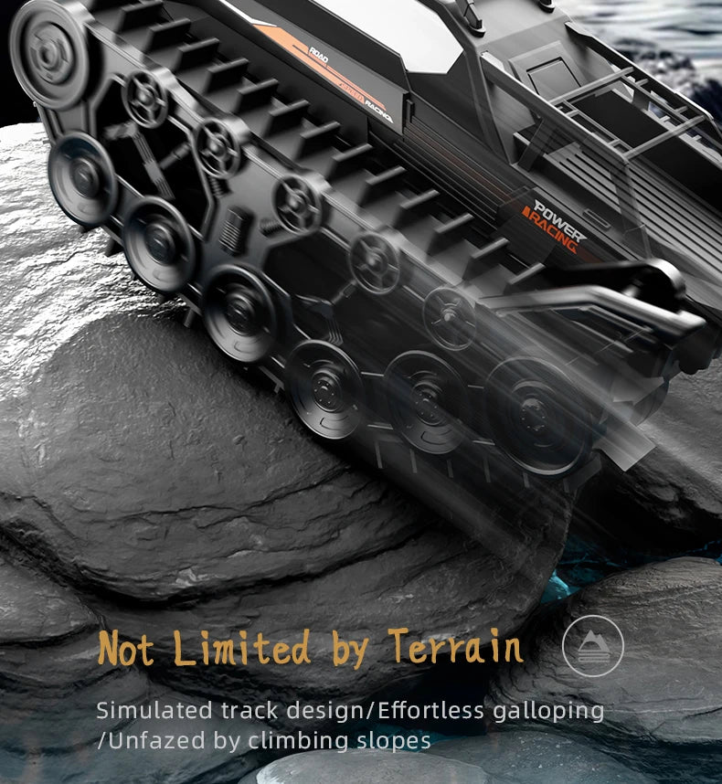 Rc Cars Tank Waterproof Amphibious Water Land All Terrain Tracked Tank Remote Control Crawler Vehicle Outdoor Cars Toy for Boys