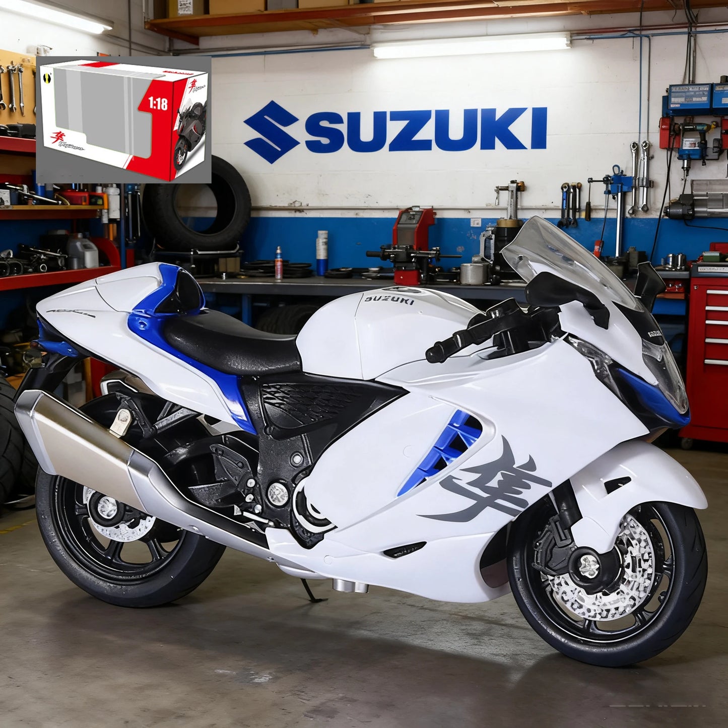 1/18 Suzuki Hayabusa GSX1000R YZF-R1 Motorcycle Model Toy Vehicle Collection Autobike Shork-Absorber Off Road Autocycle Toys Car