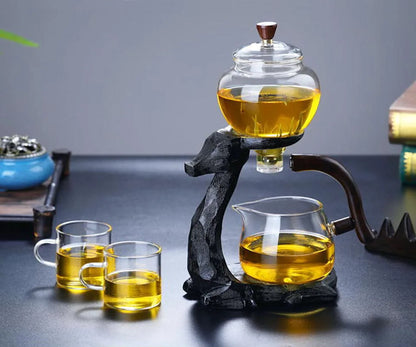 Tea Set Elk Shape Automatic Tea Set Purer Oolong Teapot And Cup Set Heat-resistant Glass Teapot With Base