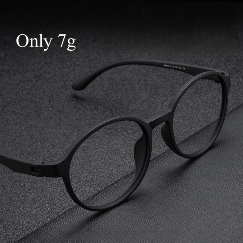 Lightweight Flexible Retro Round Plastic Eyeglasses Frames