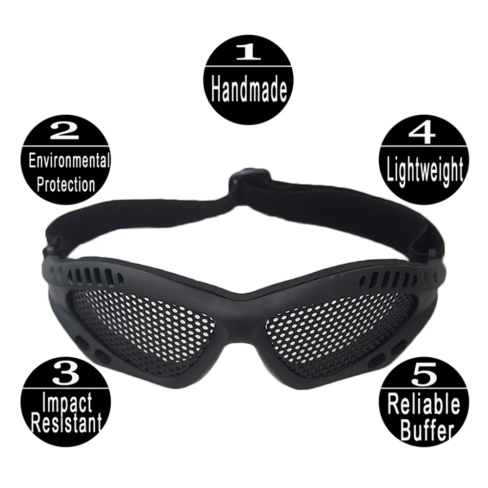 Outdoor Eye Protective Comfortable Airsoft Tactical Glasses Goggles Anti Fog With Metal Mesh/PC Len For Paintball Hunting