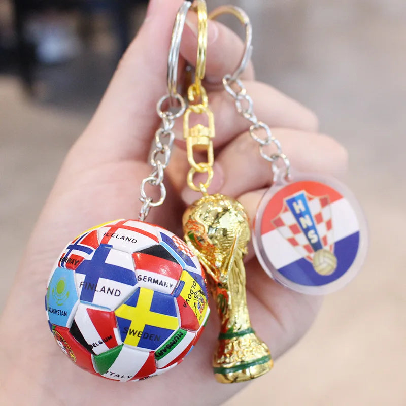 2026 Football Trophy Car Keychain Soccer Fan Bag Charm Souvenir