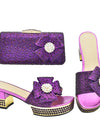 Nigerian Italian Shoes and Bags Set Decorated with Rhinestone Luxury Shoe and Bag Set for Party in Women