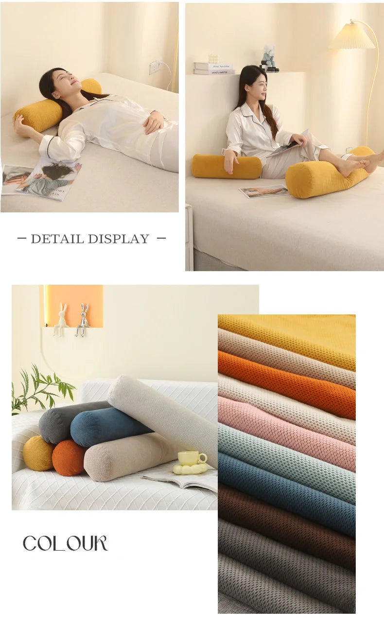 Body Pillow Pregnancy Pillows Chin Lumbar and Leg Support Stomach and Back Sleepers Adjustable Bendable Roll Pillow for Sleeping