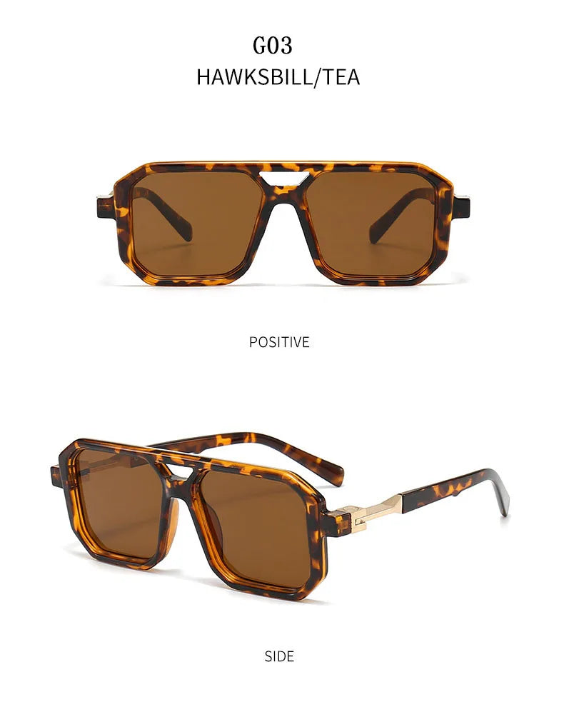 Vintage Square Sunglasses With UV400 Protection