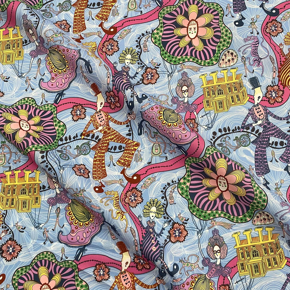 80s 100% Cotton Poplin Like Liberty cotton fabric meter 2025 Shirley Smith Sewing Making Dress Clothing Handmade Kids Dly cloth