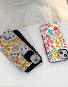 Wildflower Boho Embroidery Effect Flower Case for iPhone 16 15 Pro Max 14 Plus Protective 2 in 1 Double Deck Cover