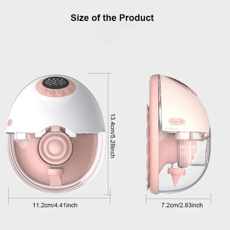 Wearable Electric Breast Pump Integrated Hands-free High Suction Invisible Milking Machine Milk Collector Touch Breast Pump