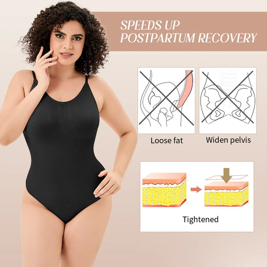 Seamless Thong Bodysuit Shapewear for Women – Tummy Control & Backless Design