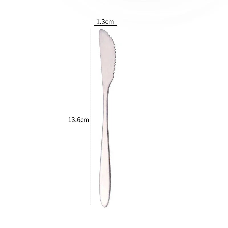 10pcs Stainless Steel Fruit Fork Small Toothpick Multifunctional Fruit Stick Gold Moon Cake Knife Food Picks Kitchen Accessories