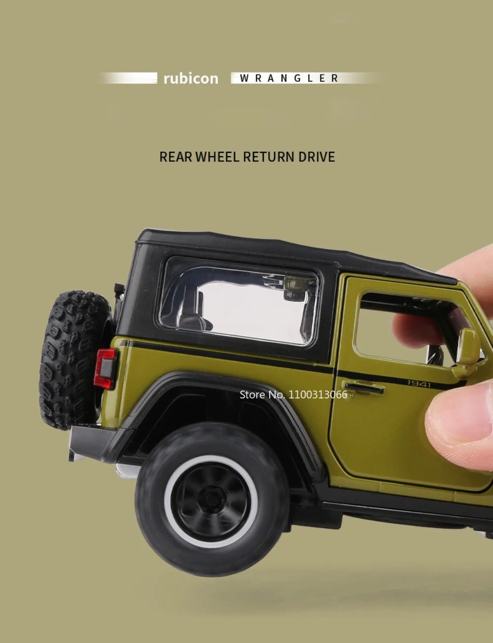 1/32 Wrangler Alloy Diecast Car Models Toy 1941 Rubicon Metal Off-Road Vehicles with Sound Light Car Toys for  Boys