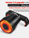 Smart Bicycle Rear Light Auto Brake Sensing Tail Light Waterproof Type-C Bike Taillight MTB Road Cycling Flashlight
