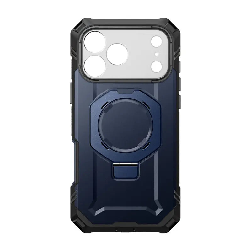 Rugged Magnetic Phone Case with Tempered Glass Screen Protector and Aluminium Kickstand for iPhone 17 Pro Max and iPhone 18 Pro Max