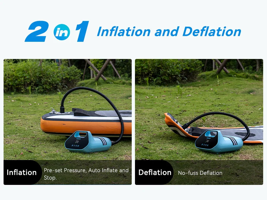 Electric Stand Up Paddle Pump 20PSI Rechargeable Dual Stage SUP Pump Kayak Accessories for Surfing Boat Kite Mattress Tent