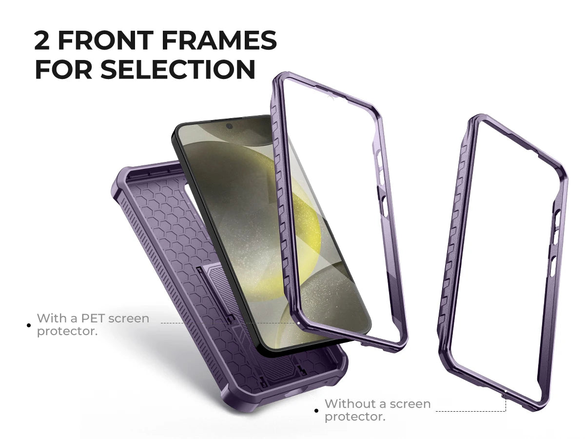 For Samsung Galaxy S24 Case 6.2 inch with Built-in Slide Camera Cover Full Body Rugged Case Built-in Screen Protector Kickstand