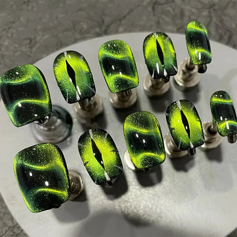 10ml Green Cat  Gel Ultra Shine Semi Permanent Soak Off UV Gel Manicure Nail Art Varnish Sparkling Nail Art