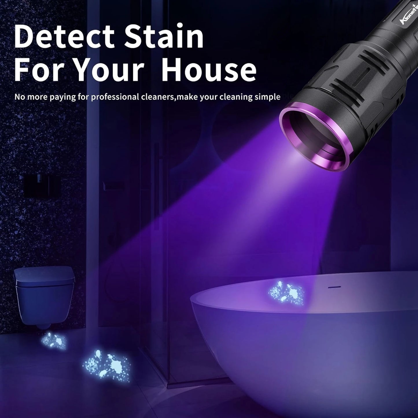 20W 365nm UV Rechargeable Blacklight Flashlight With LCD Display