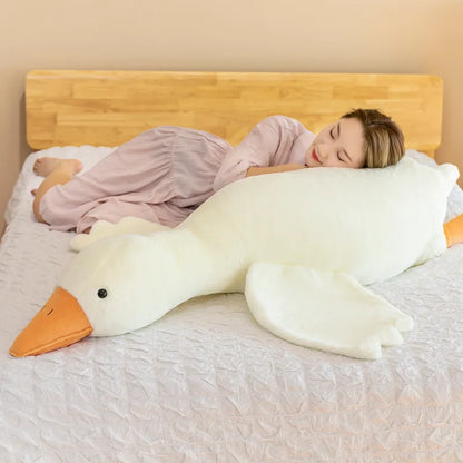 50-160cm Goose Stuffed Plush Cute Fluffy White Goose Plush Toy Kawaii Duck Sleep Pillow Cushion Soft Stuffed Animal Doll Gift