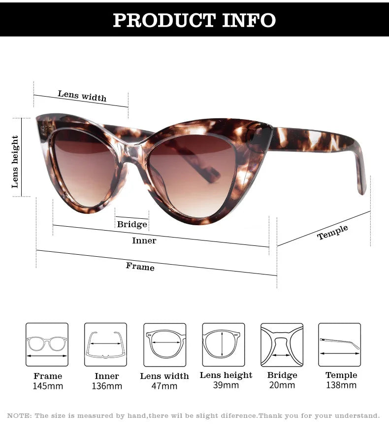 Vintage Cat Eye Sunglasses for Women UV400 Eyewear