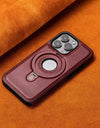 Leather for Magsafe Case For iPhone 16 15 Pro Max 14 Plus 16Pro Luxury Protection Magnetic Ring Holder Back Cover