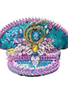 Bling Captain Hat Rhinestone Captains Hat for Men Handmade Steampunk Hat Burning Man Ramadan Masquerade HongLuan Summer Cap