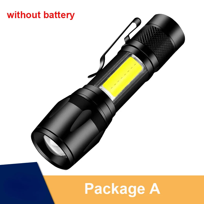 Portable LED Flashlight Rechargeable USB Zoom Torch 18650 Waterproof Tactical Light